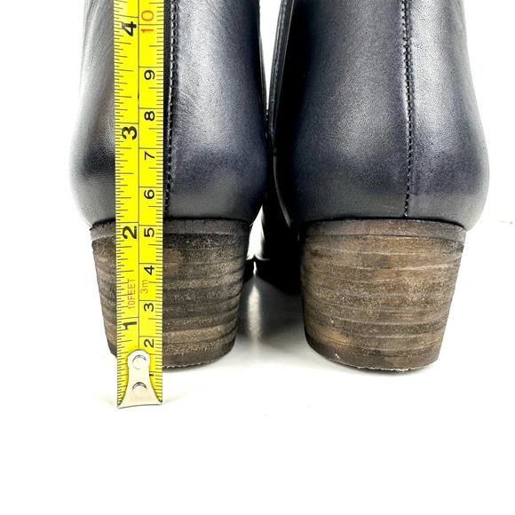 Free People Charm Double V Leather Ankle Booties Ink Dark Blue Size 36.5 - Picture 10 of 13